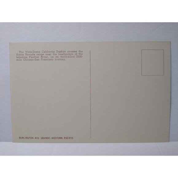 Railroad Postcard Vista-Dome California Zephyr Rail Train Sierra Nevada Bridge - Picture 2 of 2